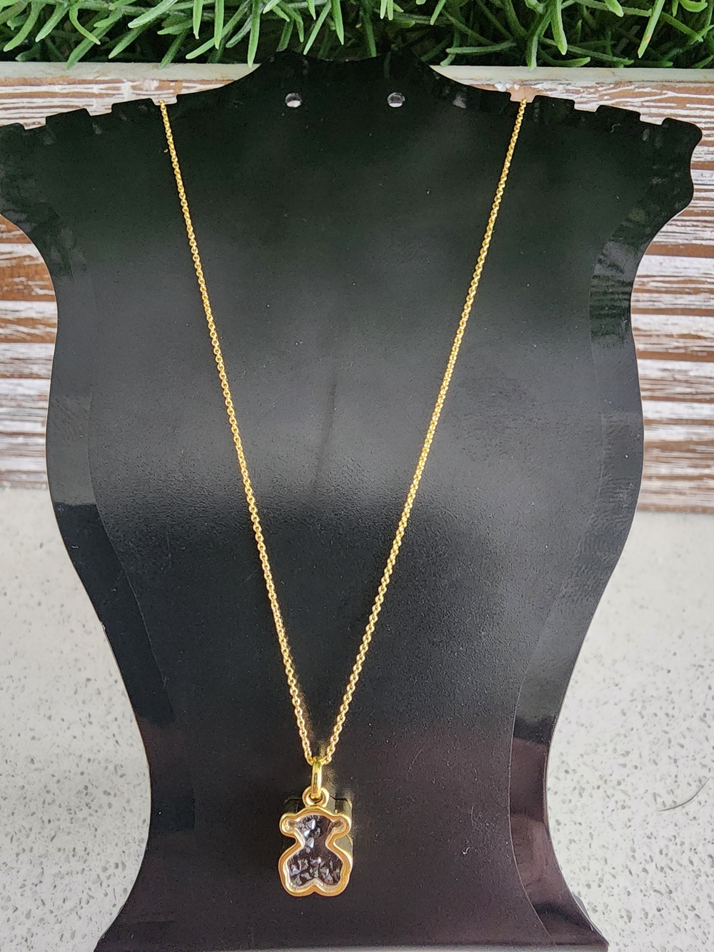 Tous Gold-Tone Teddy Bear Pendant Necklace